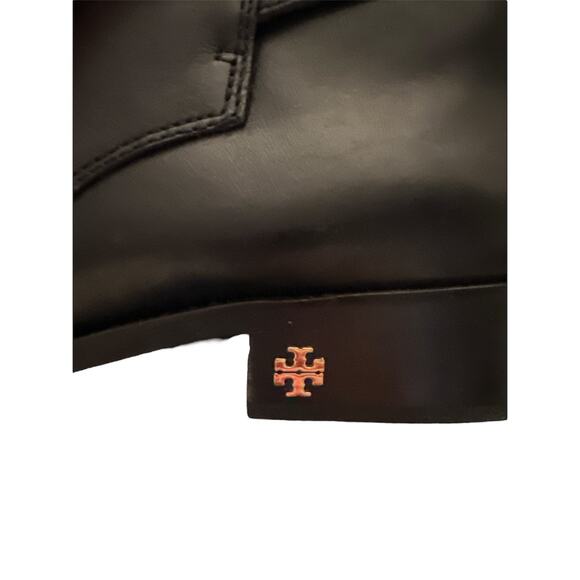 Tory Burch Black Leather Brooke Ankle Booties Size 10 - Picture 2 of 7